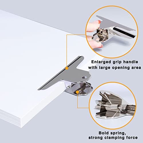 GUOKOFF 76mm Pince Bulldog, 12 Pièces Bulldog Clips Métal, Argent Bulldog Binder Clips, Pinces à Charnière en Métal, Pinces Papier pour Photo, Bureau, l'école