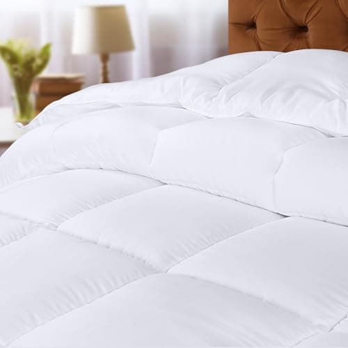 Utopia Bedding Couette 240x260 cm, Couette Chaud 370 GSM, pour lit 2 Personne, Couverture Blanc avec Onglets d'angle (Blanc)