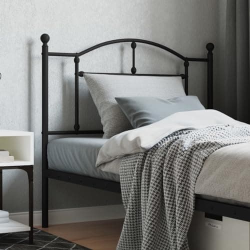 Coavain Tete de Lit 100 cm Tête de Lit Métallique Robuste Noir 105x3x97 cm