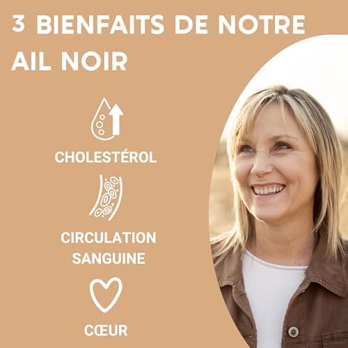 AIL NOIR FERMENTÉ | Standardisé en S-allyl-cystéine | Circulation Sanguine, Cœur | 250 MG Hautement dosé | 60 gélules Inodore | Complement alimentaire | Fabriqué en France