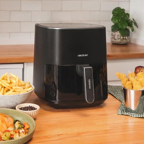 Cecotec Friteuse Sans Huile Cecofry Fantastik 5500. AirFryer de 5,5 L,1500W, PerfectCook, 9 Modes de Cuisson, Tactile, Réglable 80-200oC, Cuisson 60 min, Protection contre la Surchauffe.