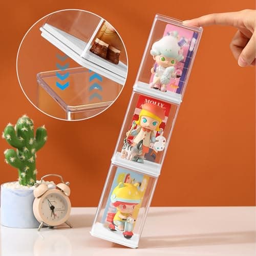 Mini Vitrine en Acrylique pour Collection, 6PCS - Boîte de Présentation Transparent pour Figurines Pop, Mini Figurines, Objets de Exposition, DIY (105×66×66mm)