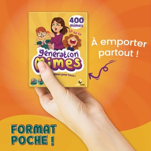 ZENAGAME Génération Mimes Jeu de société - Jeu d'ambiance - Famille - Jeu de mimes - pour Enfant et Adultes- Jeu de Cartes dès 4 Ans