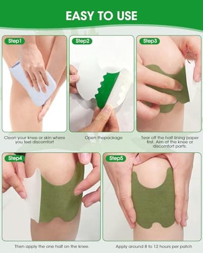 MQUPIN Patch de soulagement de la douleur du genou, 84 patchs de soulagement de la douleur, patchs de soulagement de la douleur de l'absinthe pour le genou