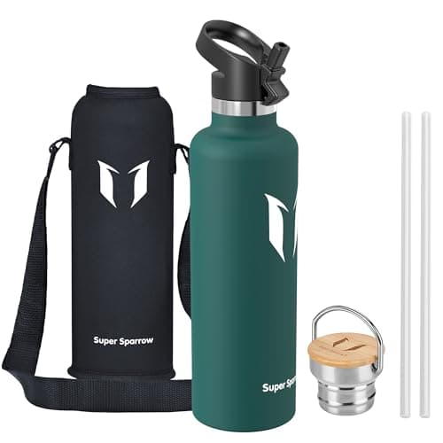Super Sparrow Gourde Isotherme - Bouteille Isotherme - 1000ml - Gourde Inox Bouche Standard - Gourde Sport Étanche - Gourde Enfant sans BPA, pour Sport, Gym, Voyage