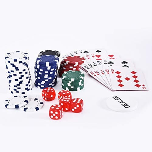 HOMCOM Mallette de Poker Coffret de Poker Complet avec 300 jetons 2 Jeux de Cartes + 2 clés Aluminium