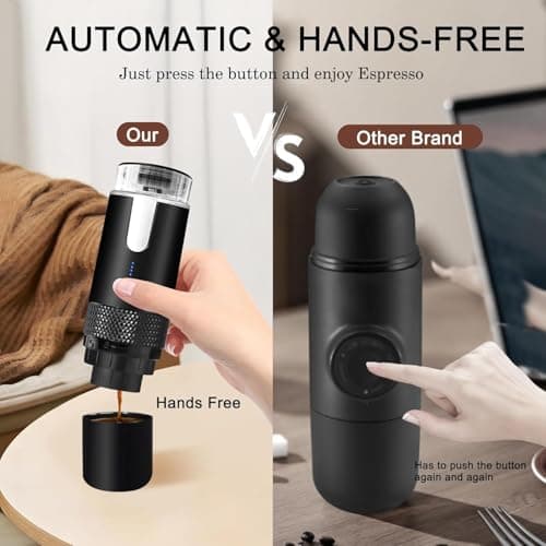 Sonhomay Machine à café électrique portable sans fil compatible avec les capsules moulues et K-Cup pour le camping, les voyages, la randonnée, le bureau