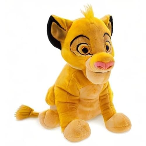 Disney Store Peluche Simba de Taille Moyenne, Le Roi Lion, 33 cm, Personnage câlin en Peluche, Petit Lion avec détails brodés et Toucher Doux