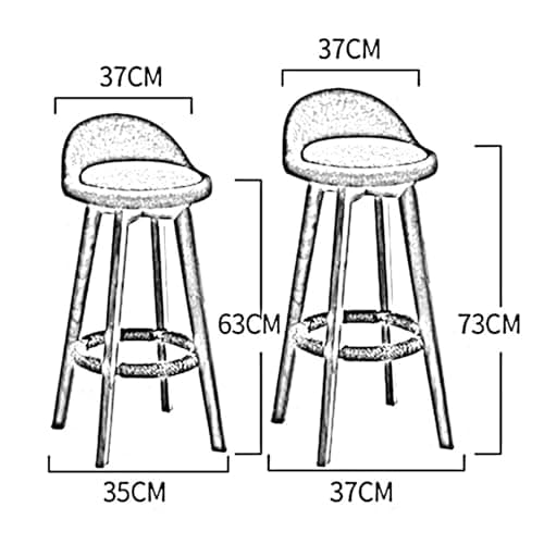 Lot de 2 Tabourets de Bar Gris, Chaises de Bar de Comptoir de Cuisine avec Siège en Tissu Rembourré, Pieds en Bois Massif, Tabourets de Bar Rotatifs à 360° Chaises Hauts de Salle à Manger (63cm)