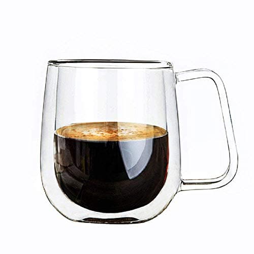 Vicloon Tasse Double Paroi, Lot de 6 Double Paroi Verre à Café en Verre Transparent, Verres à Double Paroi, Tasses en Verre Borosilicate, pour Thé,Café,Lattes,Cappuccino,Espresso,Bière