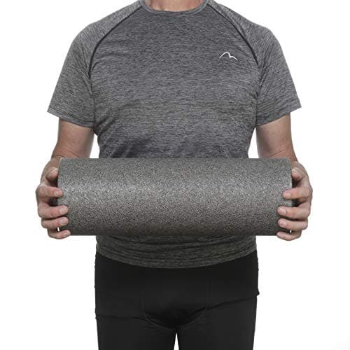 BODYMATE Rouleau de Massage fascias Standard L45cm Ø15cm dureté Moyenne + E-Book Gratuit - Gris Carbone