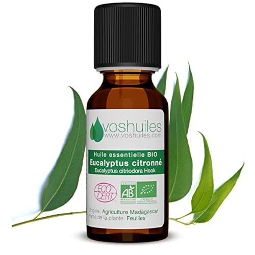 Voshuiles - Huile Essentielle Eucalyptus Citronné Bio 60ml - Parfum Frais - Réputé pour ses Nombreuses Vertus - Huiles Essentielles de Qualité - 100% Pure et Naturelle - HEBBD et Certifiée ECOCERT