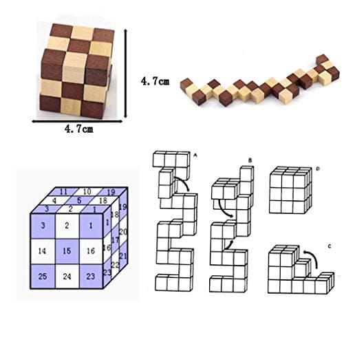 Gracelaza Casse-Tête en Bois Set 4 Pièces - Jouet de Puzzle en Bois - 3D Puzzle en Bois - Jouets pour des Enfants et des Adolescents