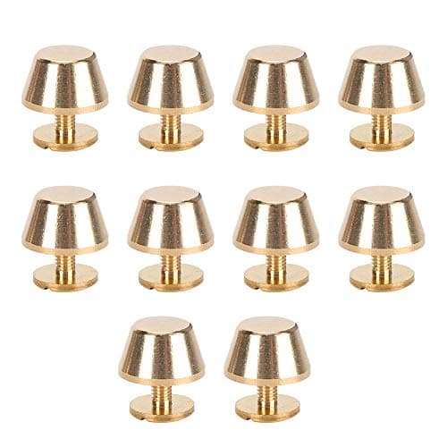 10 pièces Sac à Main Sac à Main Pieds tête de Clou Goujon Plat en métal Bouchon à vis Rivets Sac à Main Goujons en métal cône Rivet en Cuir Artisanat Bricolage