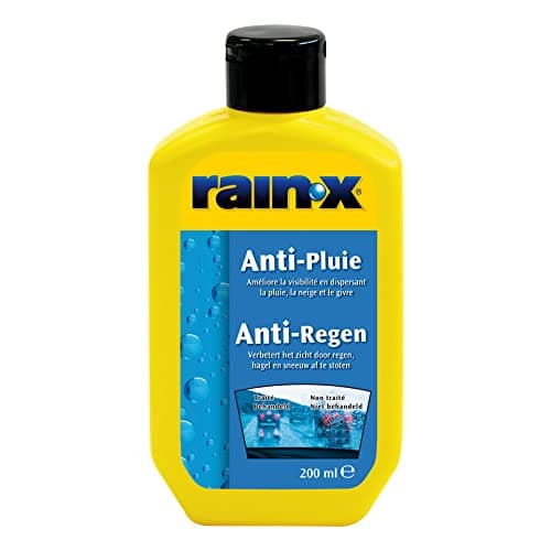 Rain-X Lave Glace Voiture Traitement Anti Pluie Pare Brise Technologie Hydrophobe, Bain et Miroirs 200 ml Insecte, Jaune