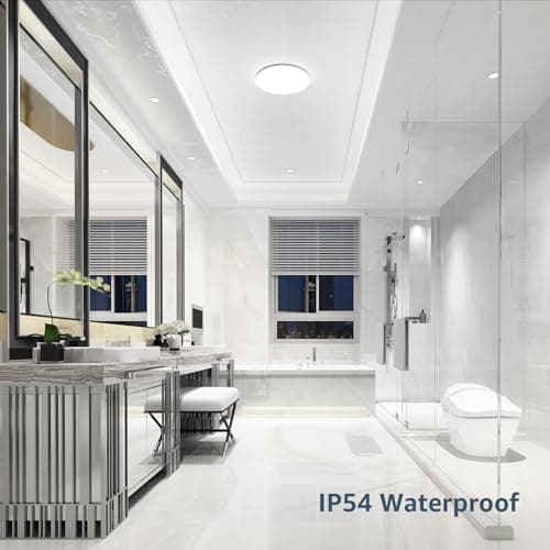 Lepro Plafonnier LED 15W, Luminaire Plafonnier Étanche IP54 Blanc Froid 5000K 1500LM, Angle de Faisceau 120 °, Plafonnier LED Idéal pour Salle de Bain, Balcon, Couloir, Cuisine, Salon(Φ22)