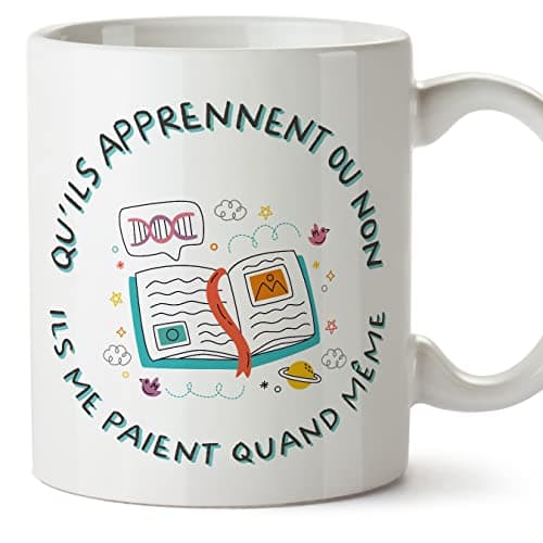 Mugffins Tasses pour PROFESSEUR - En Français - Cadeau original - Ils me paient quand même - 11 oz / 330 ml