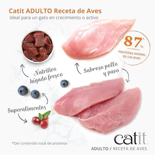 Catit Recettes Croquettes pour Chats, à la Volaille, pour Chats Adultes, Aliment Complet, 400 g, Aide à Prévenir la Formation de Touffes de Poils