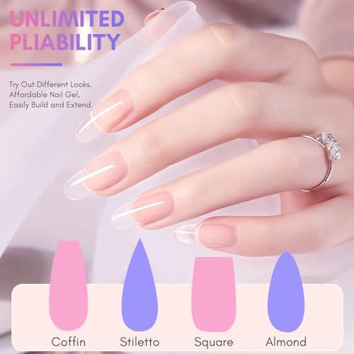 Makartt Poly Nail Extension Gel - Long Lasting Nail Builder Gel de Construction Ongle, Acrylic Thickening Gel pour Beginner and Professional, Quick Extender Gel UV/LED pour Nail Art, 50ML(Transparent)