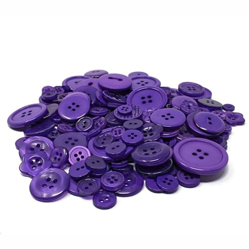 Special Touches Sachet de 100 g de boutons en acrylique et résine pour loisirs créatifs, Plastique, violet, 7-20mm