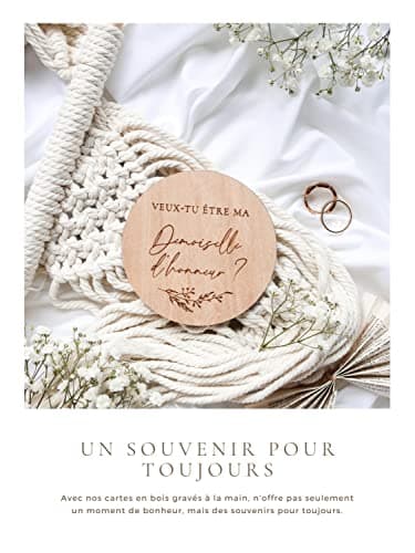 Joli Coon Veux-tu être ma demoiselle d'honneur carte en bois avec enveloppe dépliante et sceau - Demande temoin cadeau