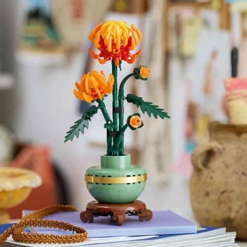 LEGO Icons Le Chrysanthème - Fleurs Artificielles Deco - Set de Construction d'Activité Relaxante et Créative pour Adultes Qui Aiment Les Plantes sans Entretien - Collection Botanique 10368
