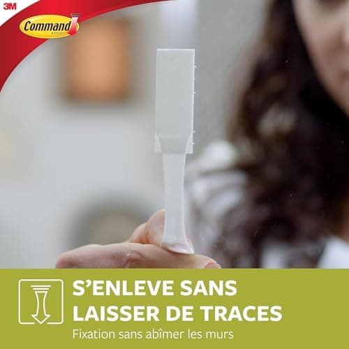 Command Languettes Accroches Tableaux pour Cadres Fins, Blanc, 14 x 2 Languettes - Fixation sans Dommage