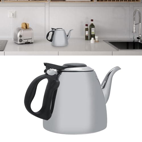 Théière, Petite Théière En Acier Inoxydable, Bouilloire à Col De Cygne, Théière Tovetop, Chauffe-eau Chaude, Bouilloire à Café Pour Cuisinière, Plaque à Induction(1.2L)