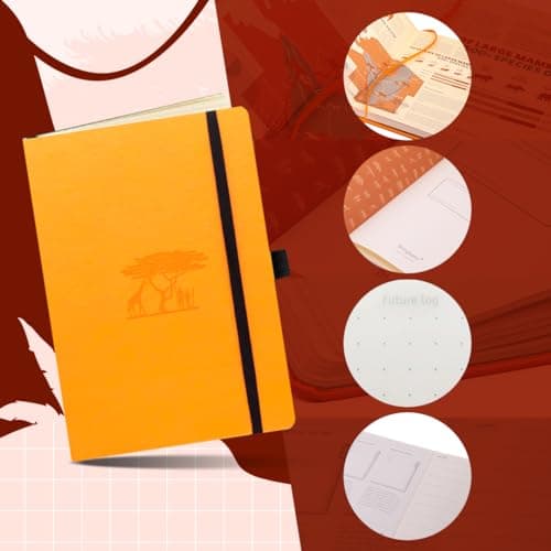 Dingbats* - Earth Carnet de Notes A5 Pointillé - Moyen, Couverture Rigide, Journal en Cuir PU - Fermeture élastique, Porte-stylo, Marque-page