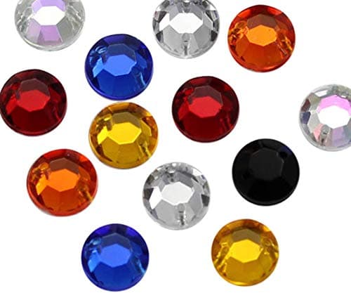 Allstarco Lot de 100 perles de strass à coudre à dos plat en plastique acrylique avec trous pour la couture, la décoration de vêtements, les déguisements, le cosplay Rose vif H114-100 pièces