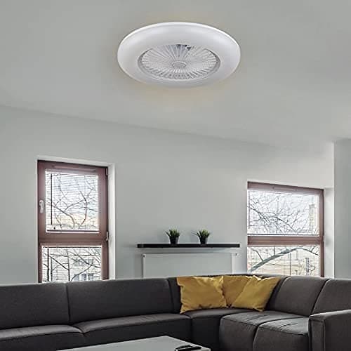 BEL AIR HOME - Ventilateur Plafonnier LED KIRA | 6 Vitesses DC Moteur Économie d'Énergie | 3 Températures Lumière 3000K-4000K-6500K | Télécommande et Application Argrace, Polycarbonate (BLANC)