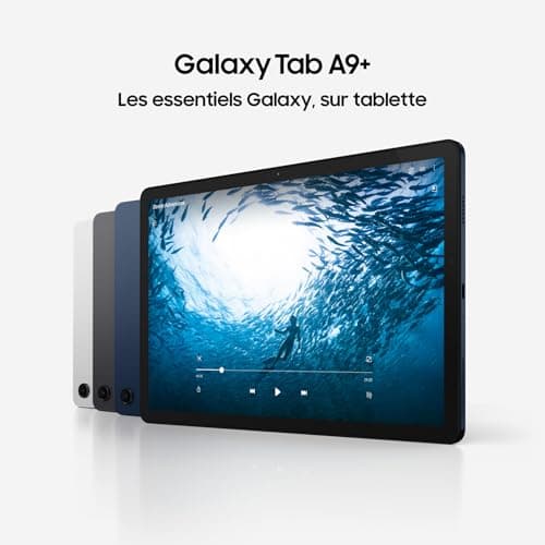 Samsung Galaxy Tab A9+ Tablette Android, 64 Go de Stockage, Grand écran de 11", Wifi, Son 3D, Anthracite, avec Chargeur secteur rapide 25W inclus (version FR)