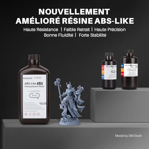 ELEGOO Résine ABS Like 3.0, Beige 1000g, Résine d'Imprimante 3D Photopolymérisation UV 405 nm pour Impression 3D LCD/DLP, avec Résistance et Ténacité Améliorées, Haute Précision, Faible Viscosité