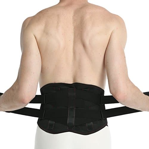 NEOtech Care Ceinture lombaire - Matériau respirant - Soutien/Maintien du dos renforcé - Corset double compression - Gym/Posture/Entrainement/Travail - Marque (Noire, Taille S)