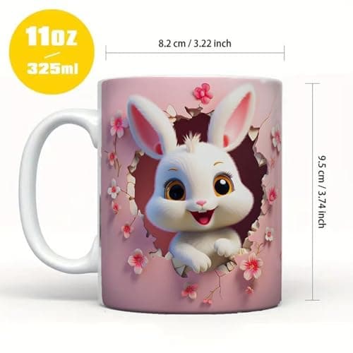 Liemuao Tasse en Céramique 325 ml, Tasse à Café 3D Mug Mignon Chat, Tasse Mug Cadeau Frère Anniversaire Créative Tasse de Chaton 3D pour amies ou à offrir a la famille (B)
