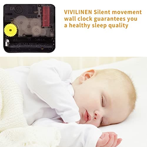 VIVILINEN Horloge Murale Bois Massif Métal 30cm Horloge Murale Silencieuse sans Tic-Tac Salon Chambre Cuisine Bureau Grande Pendule Murale Bois Naturel Moderne Classique