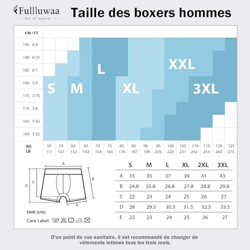 Fullluwaa Calecon Homme Boxer Homme Coton Lot de 8 Boxers Homme caleçon Homme Pas d'étiquette Douce et Confortable,Coupe Parfaite,Multicolore Packs s m l XL XXL 3XL 4XL
