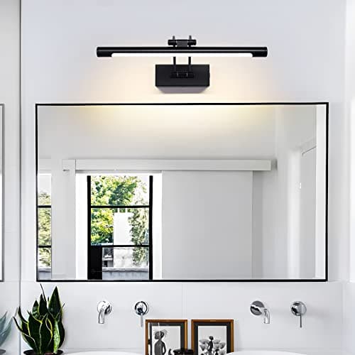 TYhogar Applique Miroir Lampe à LED pour Salle de Bain Eclairage Tableau Câblage Fixe 40cm 10W Applique Murale Salle de Bain Applique Murale Intérieure 3CCT avec Variation Continue