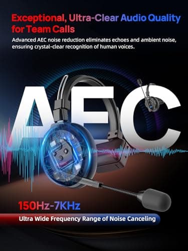 SYNCO Xtalk X5 Casque Intercom Full Duplex Système, 2.4G Casque Communication sans Fil Intercom Système 350m avec 1 Maître et 4 Casques Esclave