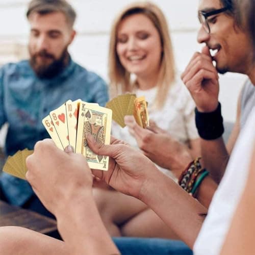 SWINILAYA Lot De 2 Jeu De Cartes 54 - Noir Et Or | Parfaits pour Fêtes, Voyages, Pique-Niques Et Plus