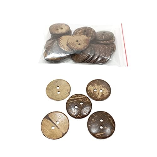 30 boutons de noix de coco en forme de cercle, mesure 38 mm, boutons en bois, boutons pour l'artisanat, boutons pour la couture, boutons pour décorer, 30 u. (Coco4, 38mm)