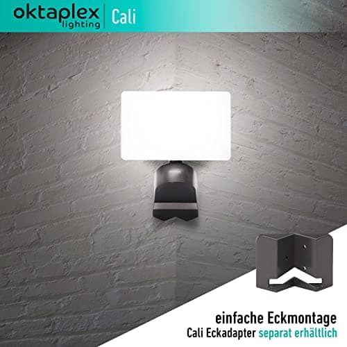 Oktaplex Lighting Projecteur LED extérieur Cali 30 W | Projecteur mural IP65 3 000 K blanc chaud | Projecteur anthracite