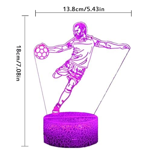 XRR Veilleuse Football avec 2 motifs, Football Lampe 3D Veilleuse à LED, Football Veilleuse Enfant 16 couleurs avec Télécommande Lampe de nuit pour Garçons Filles Ados Hommes