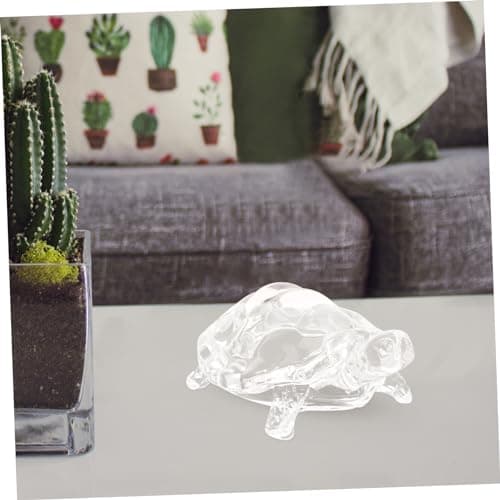 CRAFTHROU 1Pc Tortue Ornement Verre Tortue Figurine Cristal Tortue Parure Fengshui Ornement Verre Tortue Statue Verre Artisanat Tortue Artisanat Parure De Maison Tortue Parure