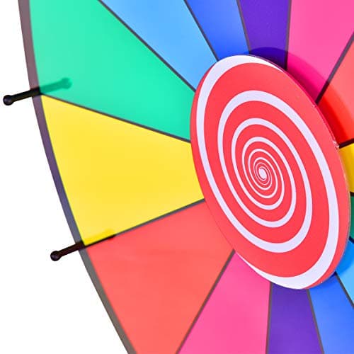RELAX4LIFE Roue de la Fortune avec 14 Emplacements, Brosse et Marqueur Effaçable Fournis, Diamètre de la Roue 48CM (φ60CM-Hauteur Réglable)