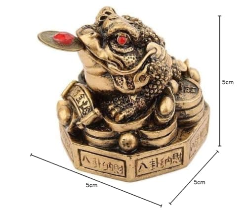 lachineuse - Crapeau de Fortune Feng Shui - Crapeau à 3 Pattes - 4,5 x 4,5 x 4,5 cm - Décoration Japonaise Asiatique - Objet Déco Salon, Bureau - Idée Cadeau Asie - Figurine Grenouille Porte-Bonheur