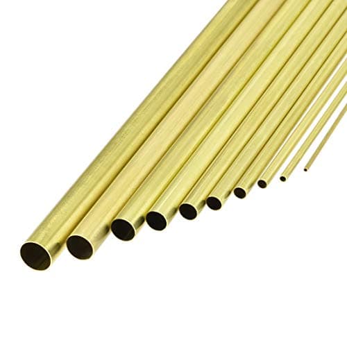 sourcing map Tube Laiton 1.5mm 2.5mm 3.5mm 4.5mm 5.5mm 6.5mm 7.5mm 8.5mm 9.5mm 11mm Diamètre Externe x 0.2mm Paroi Épaisseur 300mm Longueur Sans Couture Rond Tuyau Paquet de 10