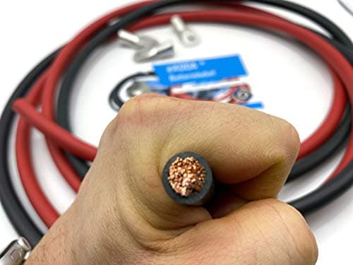 Exoda câble de batterie 70mm2 ensemble 2m rouge noir 4x cosse pour connexions fiables flexible adapté à diverses applications en électrotechnique et plus