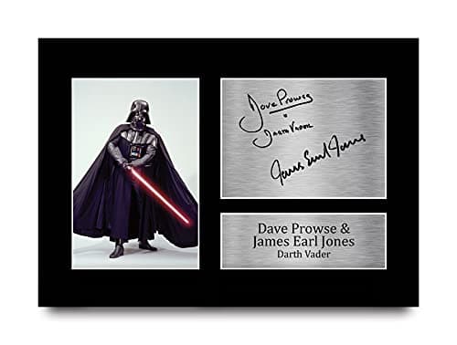 HWC Trading A4 Dave Prowse & James Earl Jones Star Wars Gift Darth Vader Cadeaux Imprimé Signé Autographe Photo pour les fans de cinéma - A4
