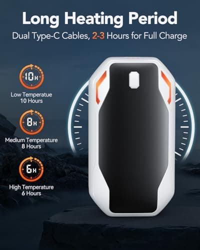 Chauffe Main Rechargeable 2 Pack, 6000mAh Chaufferette Main Reutilisable avec 3 Modes de Chauffage Réglables Portable Chauffe Main Electrique Cadeau de Noël pour Camping, Golf, Randonnée